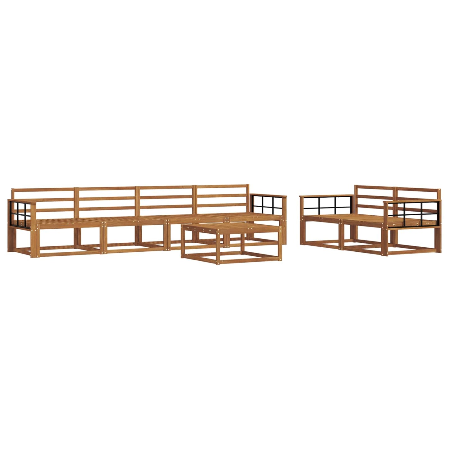 Outdoor Sofa Set 7 pcs Natural Solid Acacia Wood