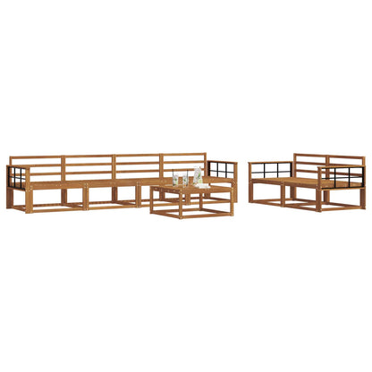 Outdoor Sofa Set 7 pcs Natural Solid Acacia Wood