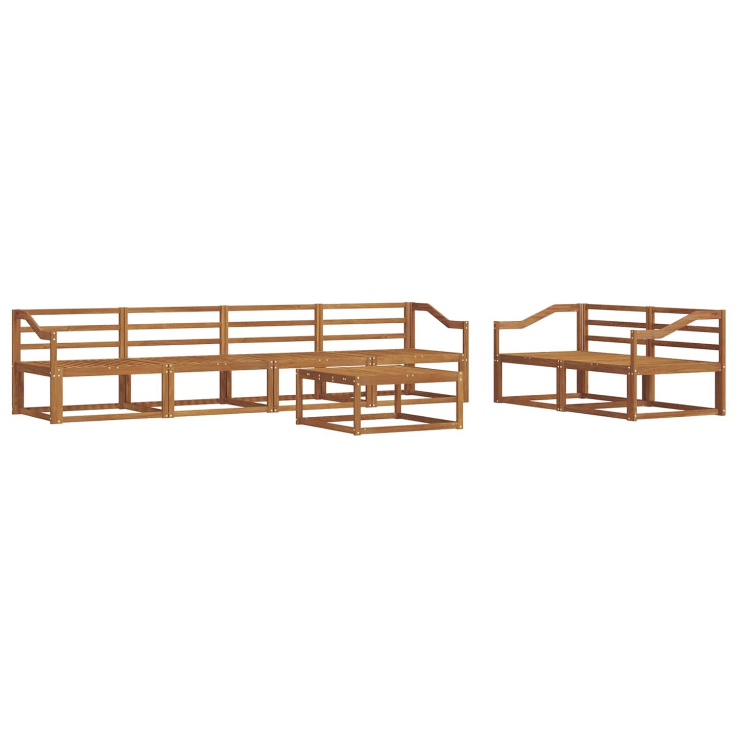 Outdoor Sofa Set 7 pcs Natural Solid Acacia Wood