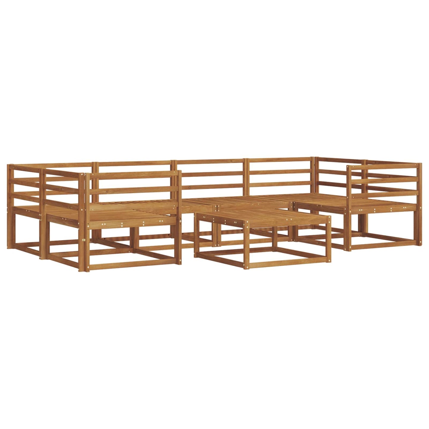 Outdoor Sofa Set 7 pcs Natural Solid Acacia Wood