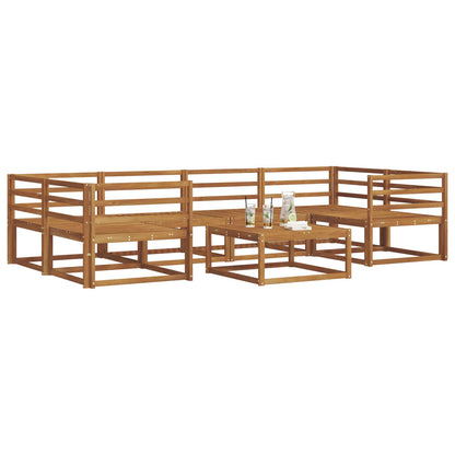 Outdoor Sofa Set 7 pcs Natural Solid Acacia Wood