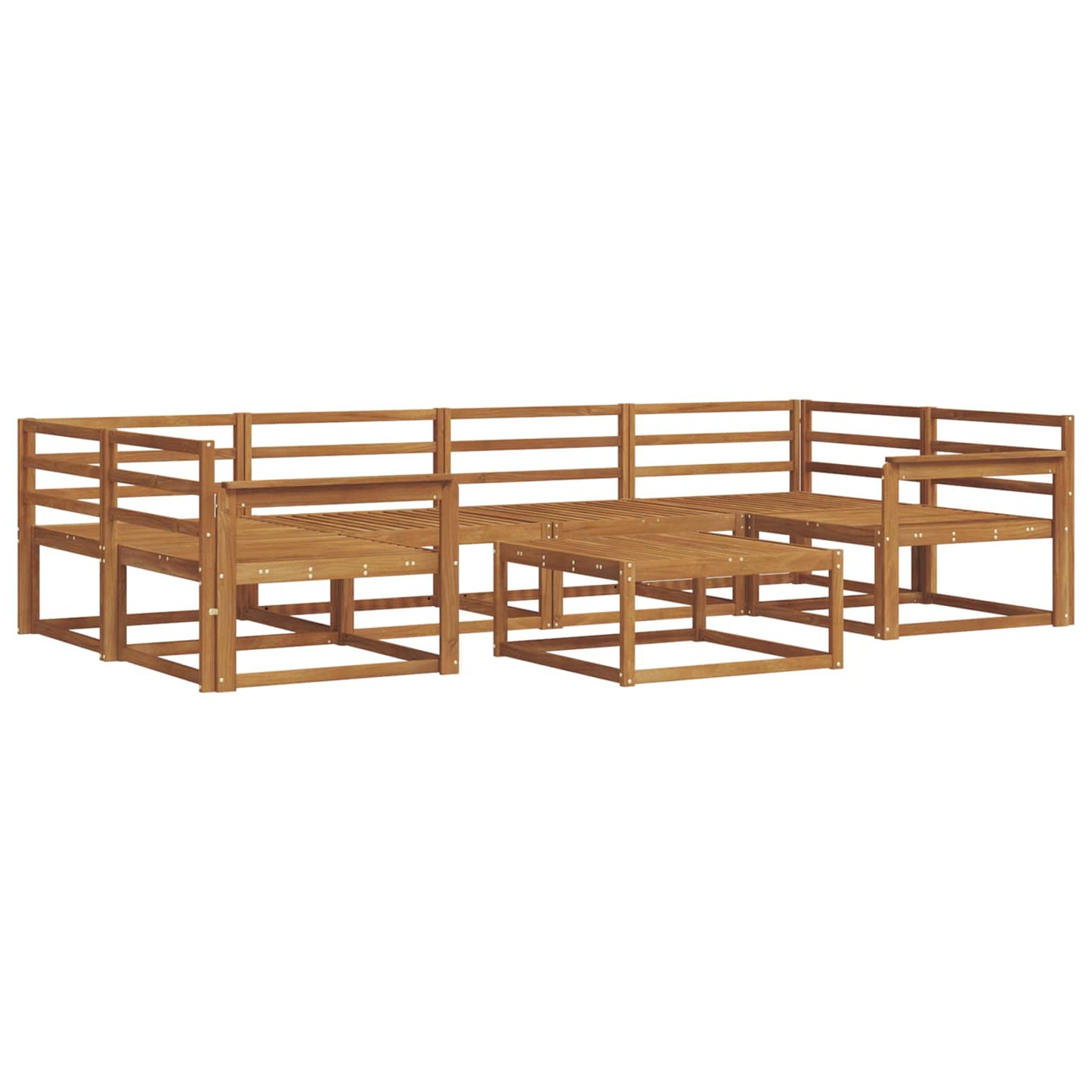 Outdoor Sofa Set 7 pcs Natural Solid Acacia Wood