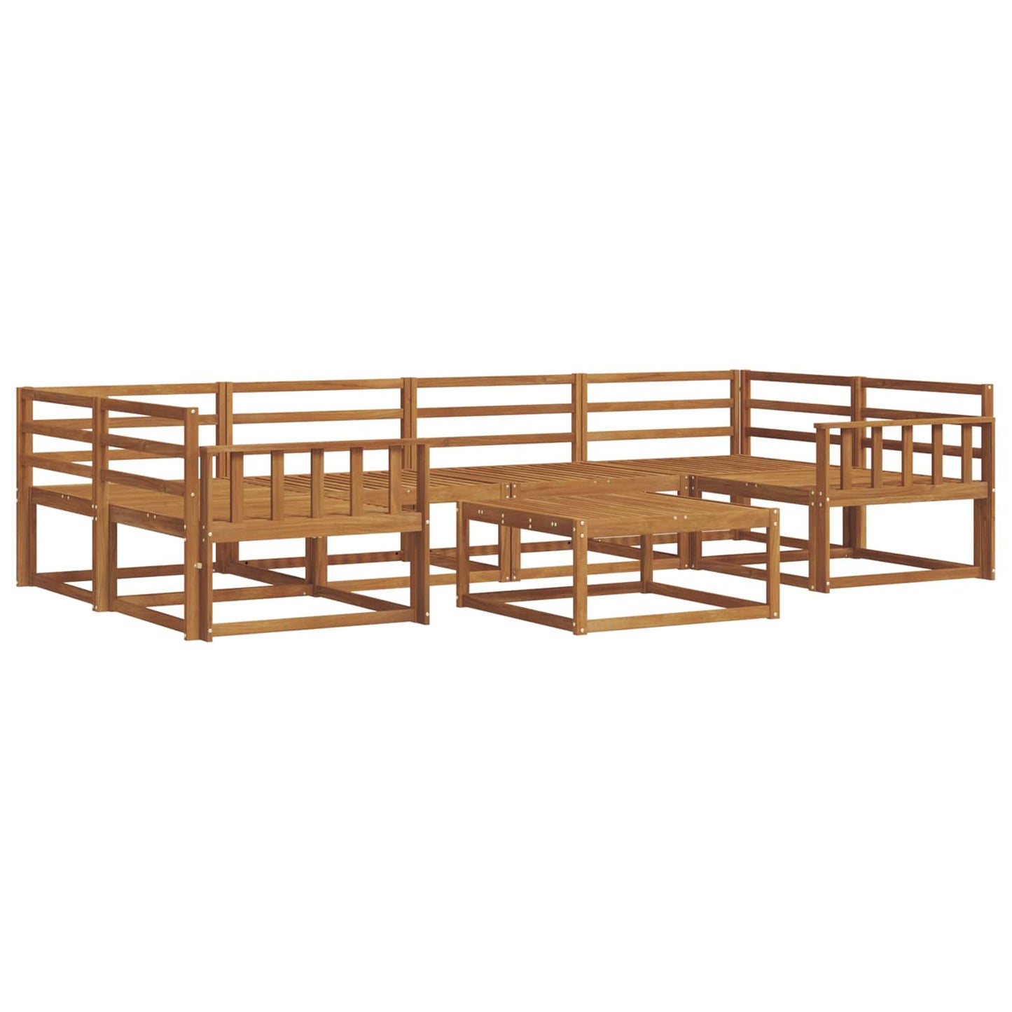 Outdoor Sofa Set 7 pcs Natural Solid Acacia Wood