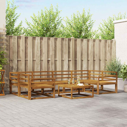 Outdoor Sofa Set 7 pcs Natural Solid Acacia Wood
