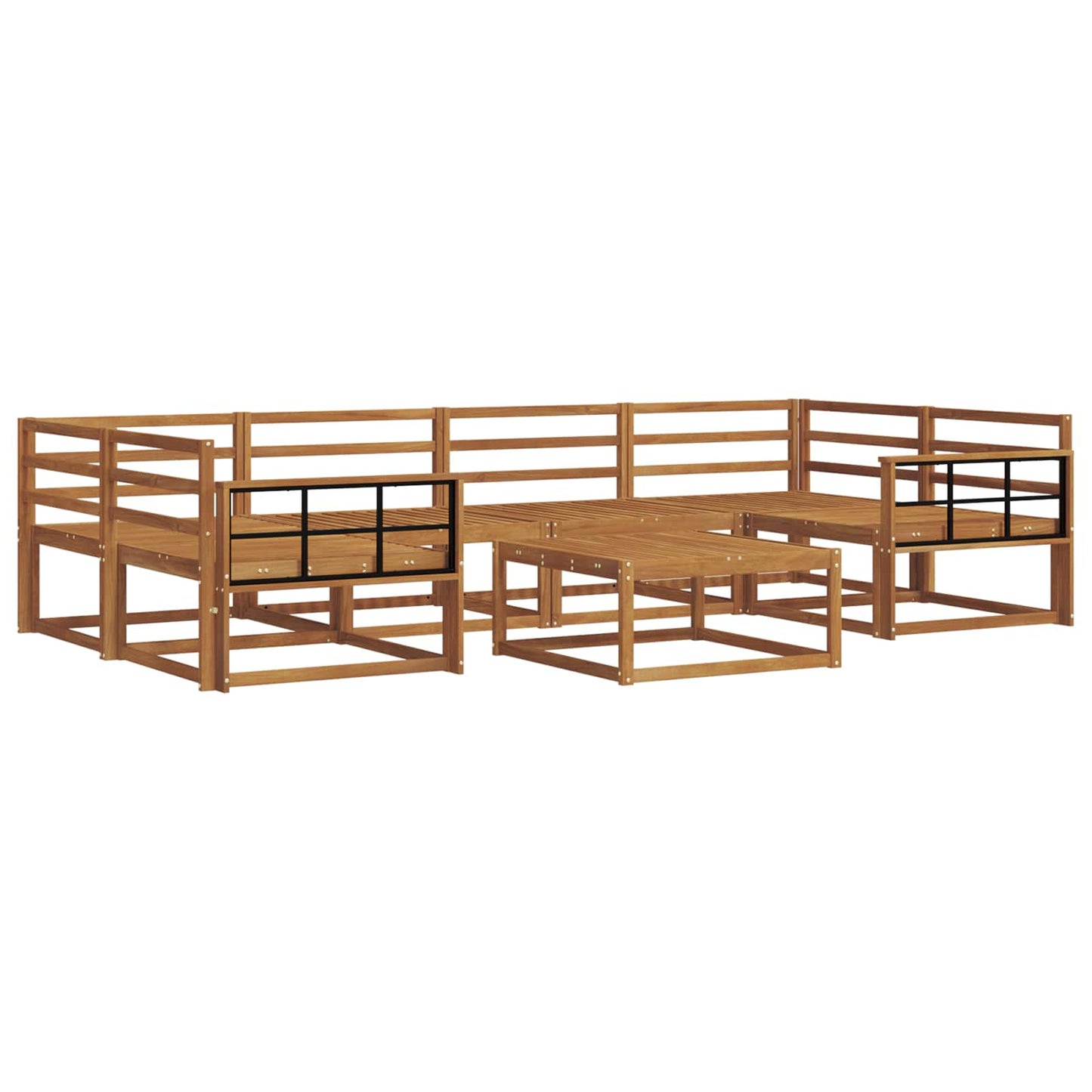 Outdoor Sofa Set 7 pcs Natural Solid Acacia Wood