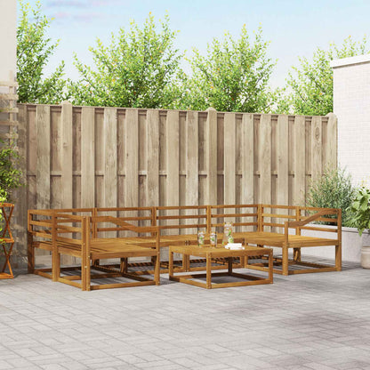 Outdoor Sofa Set 7 pcs Natural Solid Acacia Wood