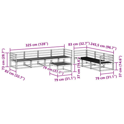 Outdoor Sofa Set 8 pcs Natural Solid Acacia Wood