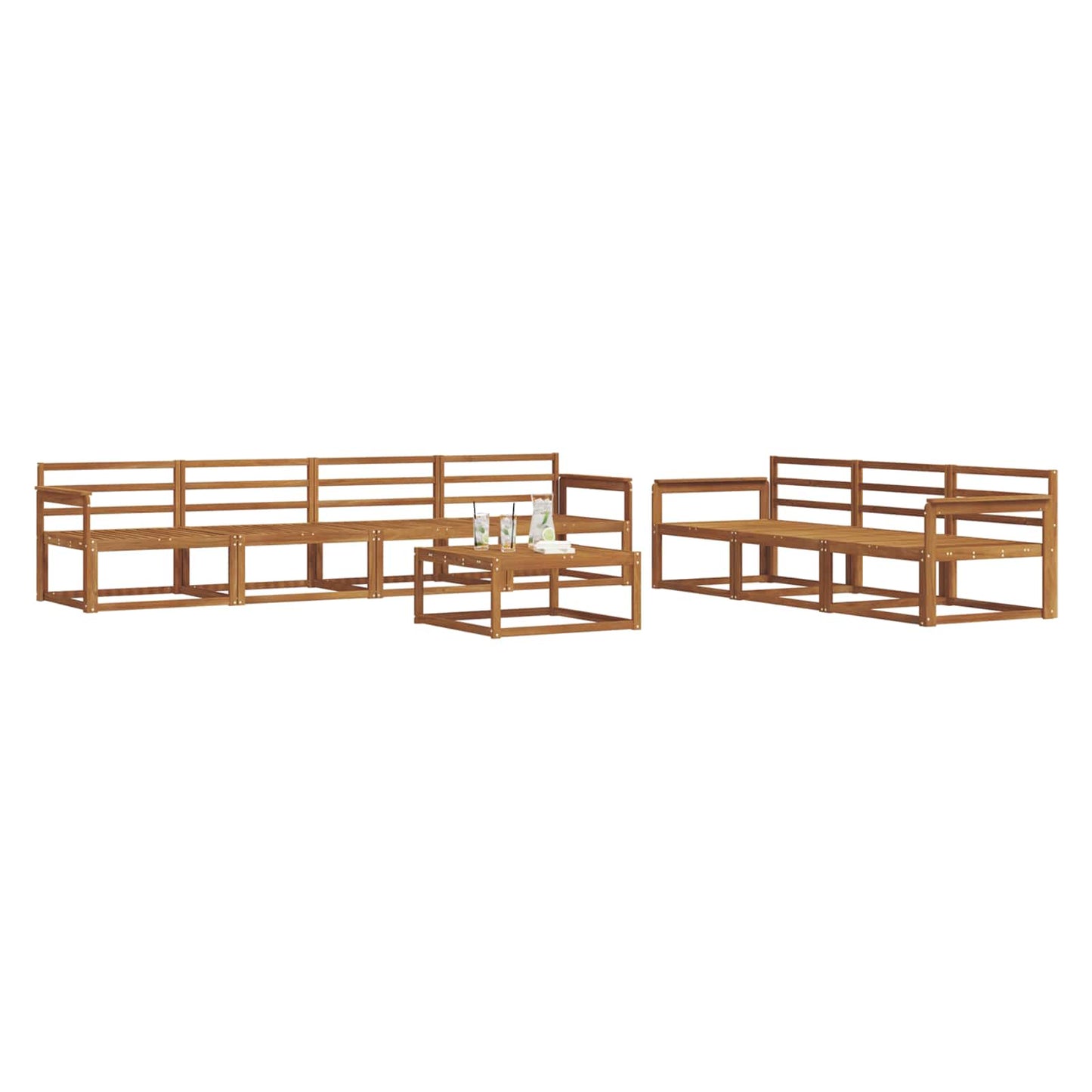 Outdoor Sofa Set 8 pcs Natural Solid Acacia Wood