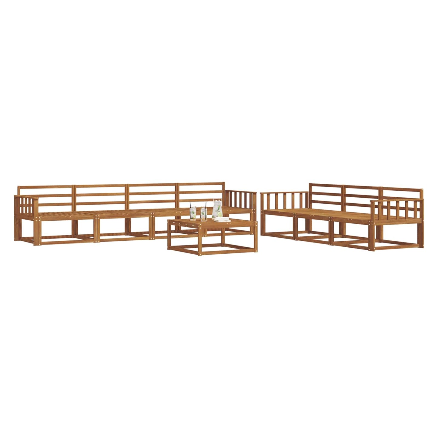 Outdoor Sofa Set 8 pcs Natural Solid Acacia Wood