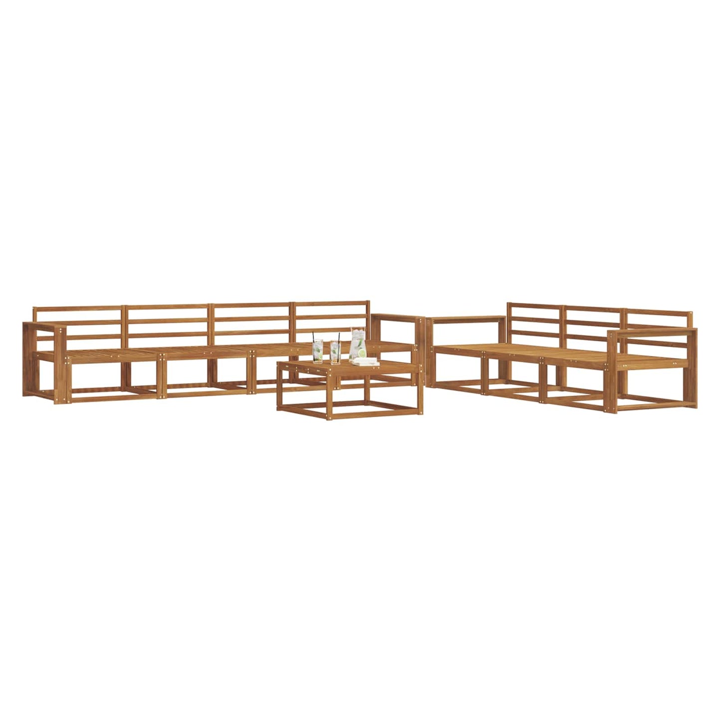 Outdoor Sofa Set 8 pcs Natural Solid Acacia Wood