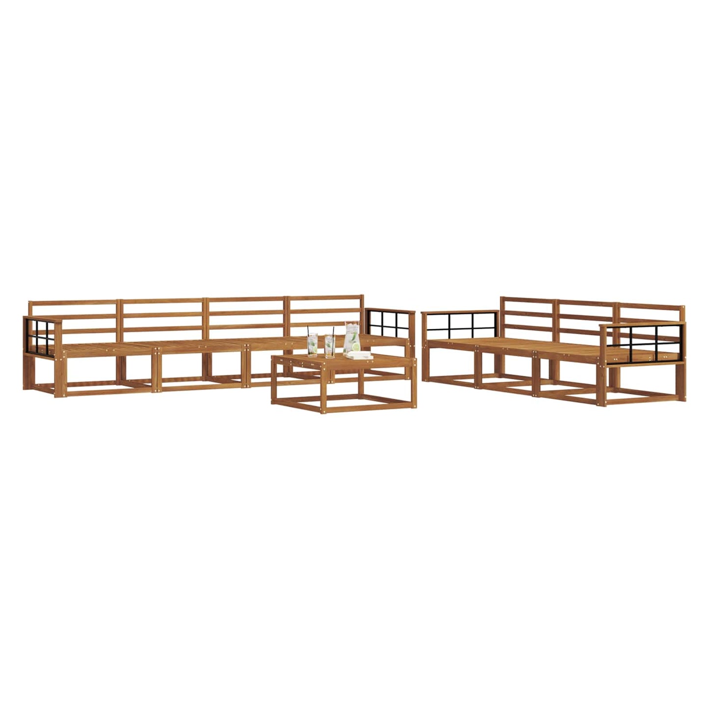 Outdoor Sofa Set 8 pcs Natural Solid Acacia Wood