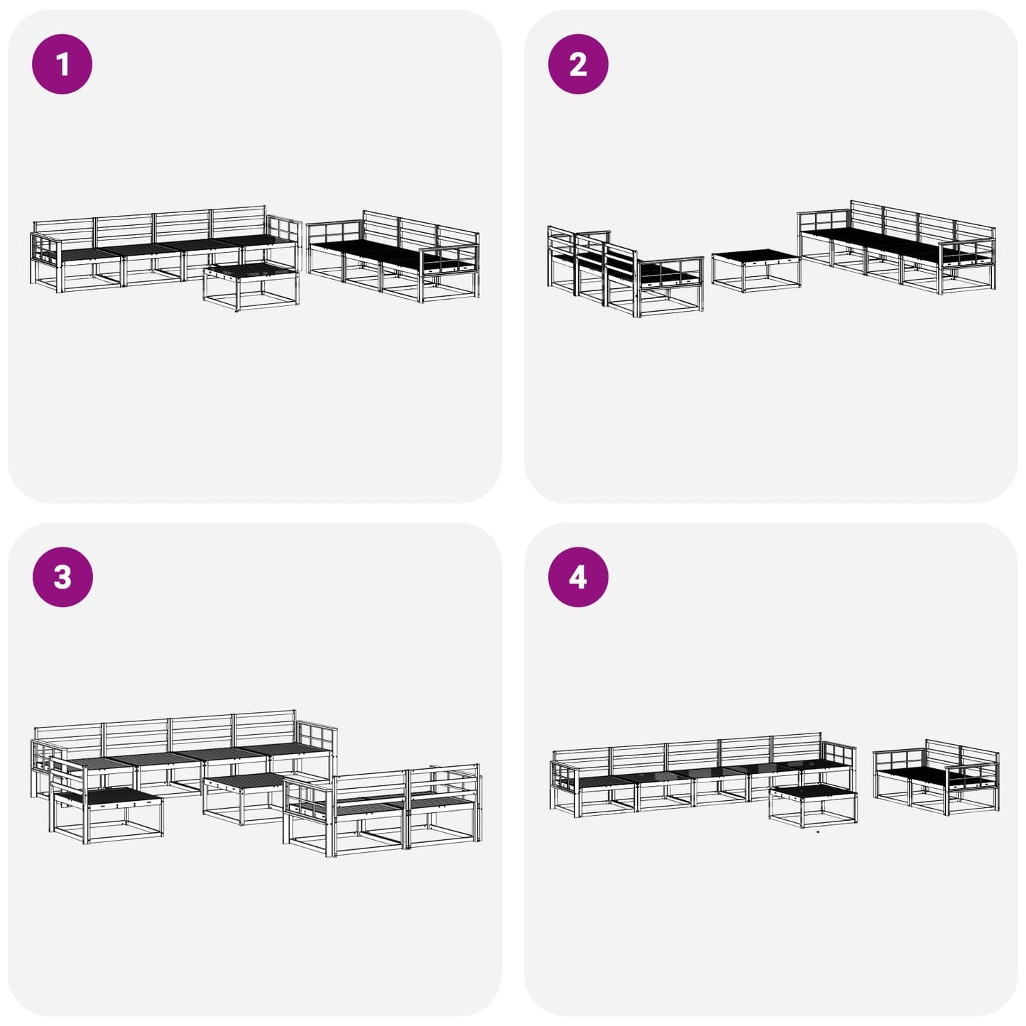 Outdoor Sofa Set 8 pcs Natural Solid Acacia Wood