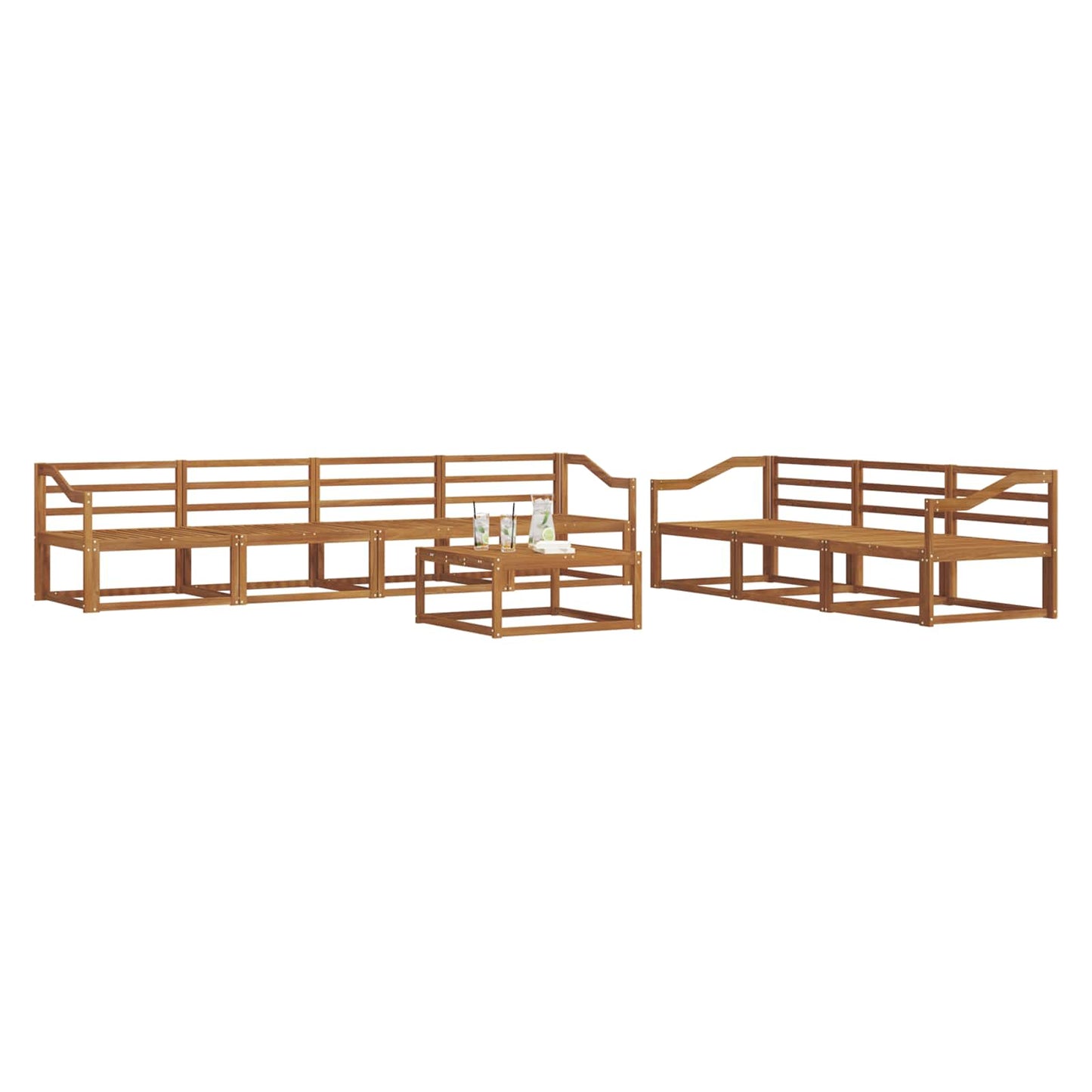 Outdoor Sofa Set 8 pcs Natural Solid Acacia Wood