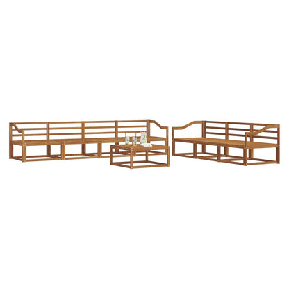 Outdoor Sofa Set 8 pcs Natural Solid Acacia Wood