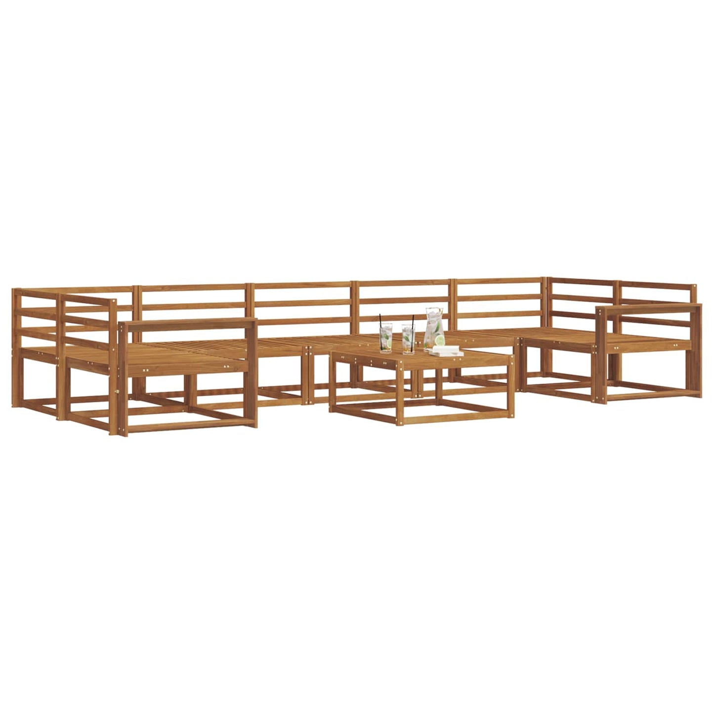 Outdoor Sofa Set 8 pcs Natural Solid Acacia Wood