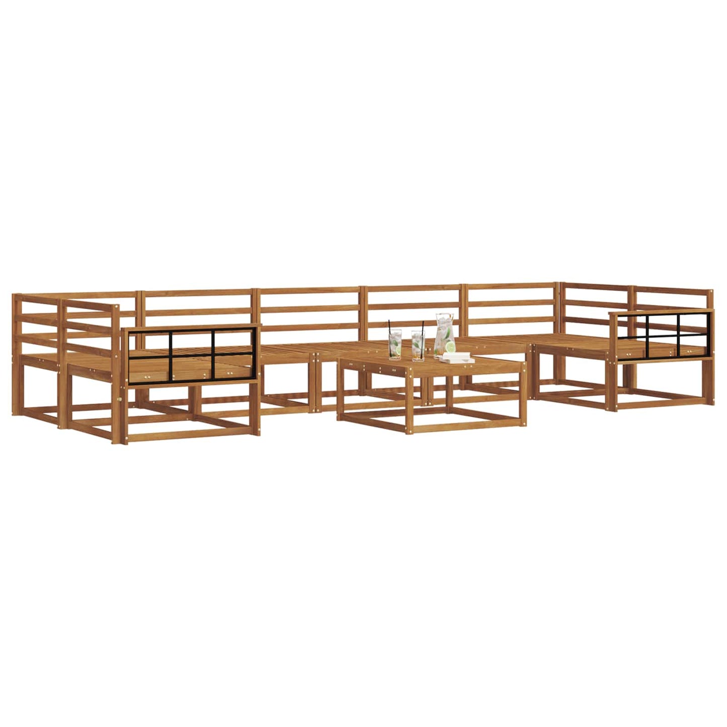 Outdoor Sofa Set 8 pcs Natural Solid Acacia Wood