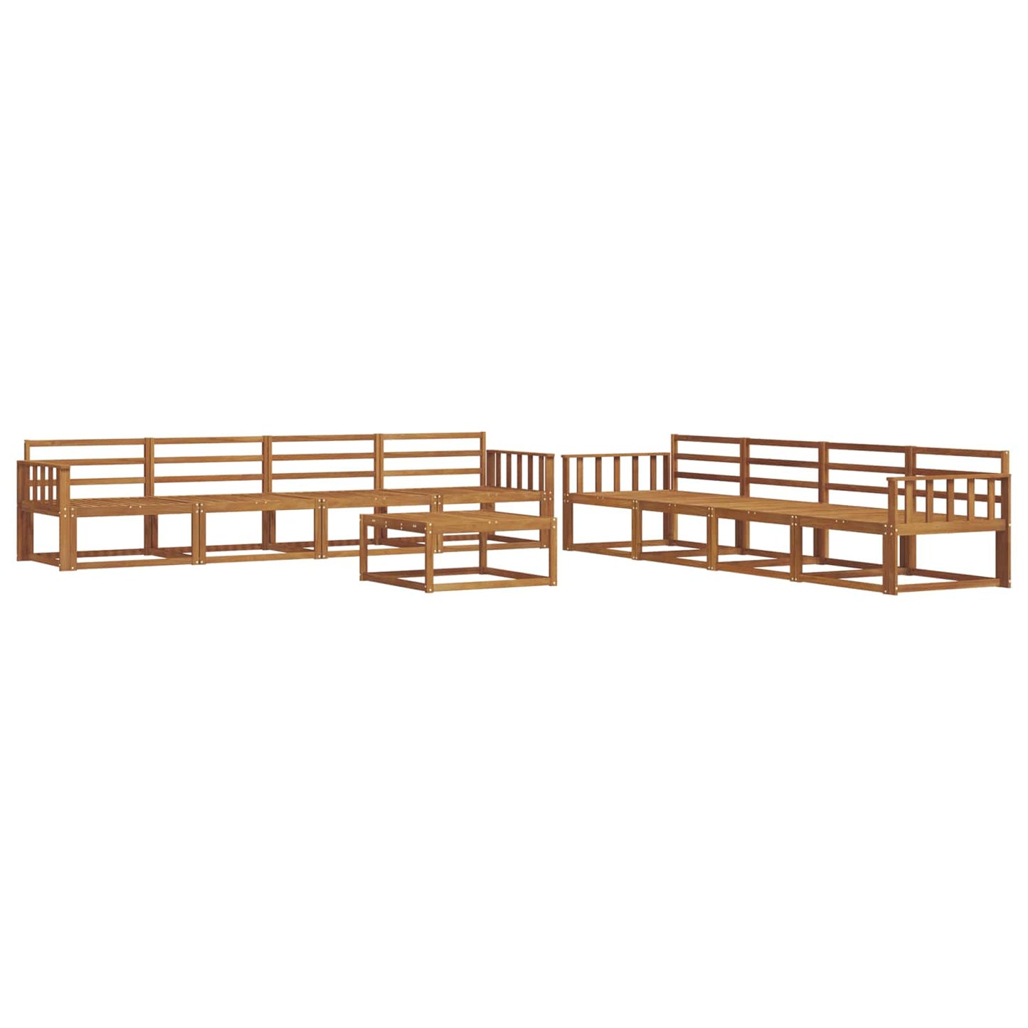 Outdoor Sofa Set 9 pcs Natural Solid Acacia Wood