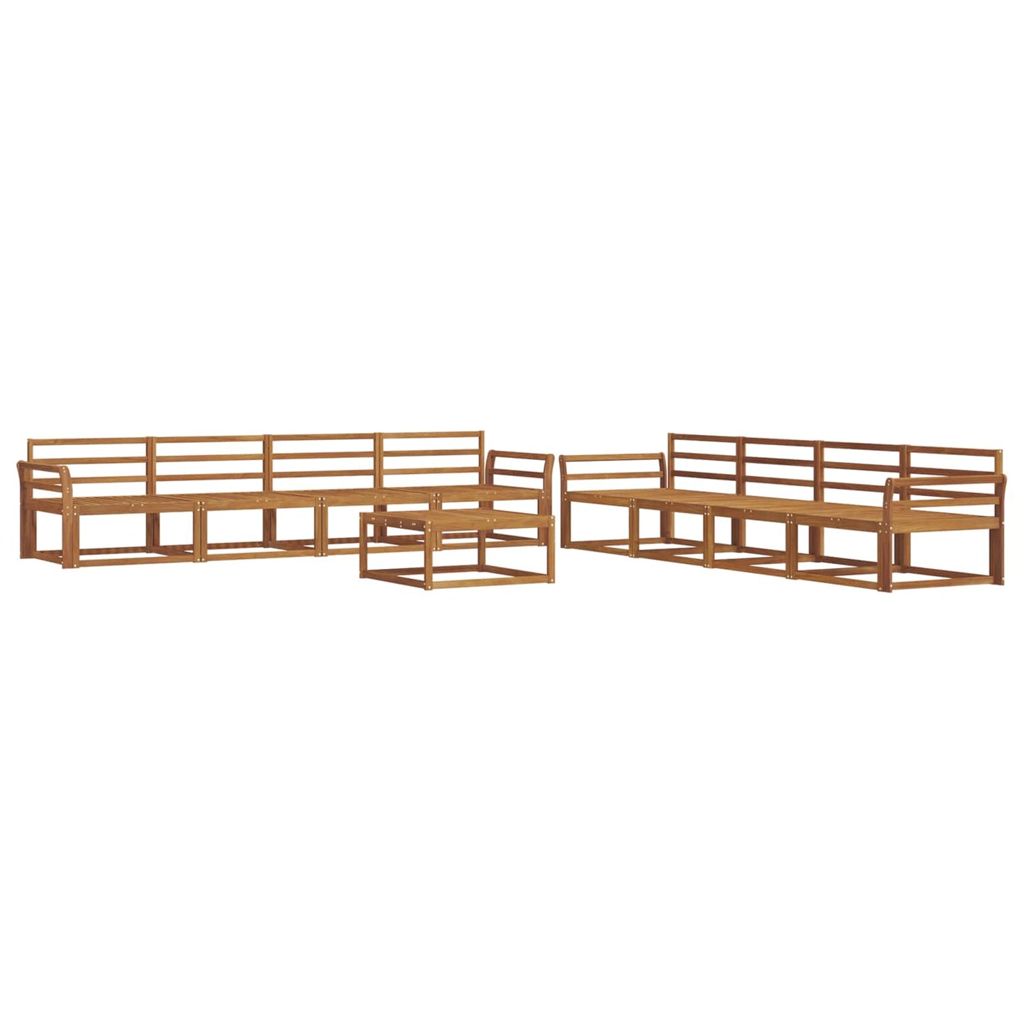 Outdoor Sofa Set 9 pcs Natural Solid Acacia Wood