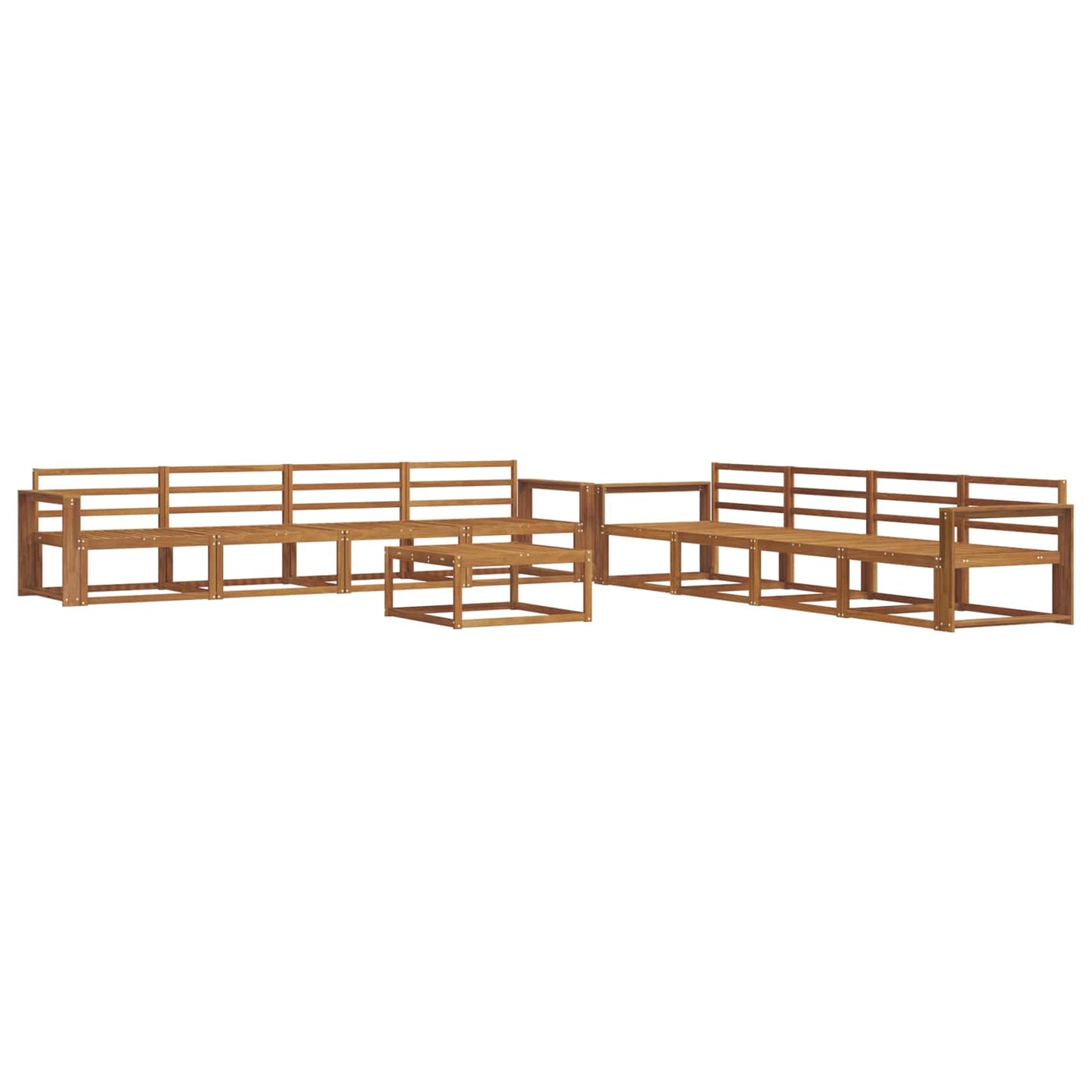 Outdoor Sofa Set 9 pcs Natural Solid Acacia Wood