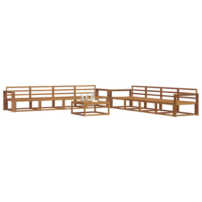 Outdoor Sofa Set 9 pcs Natural Solid Acacia Wood