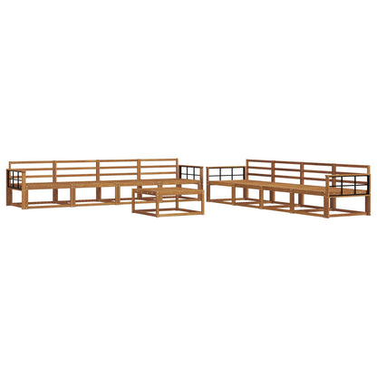 Outdoor Sofa Set 9 pcs Natural Solid Acacia Wood
