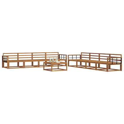 Outdoor Sofa Set 9 pcs Natural Solid Acacia Wood