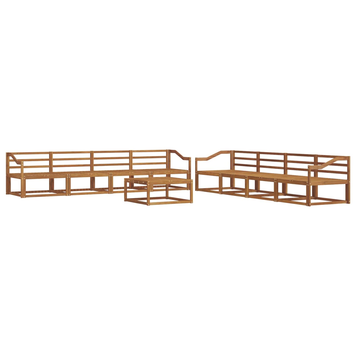 Outdoor Sofa Set 9 pcs Natural Solid Acacia Wood