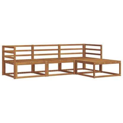 Outdoor Sofa Set 4 pcs Natural Solid Acacia Wood