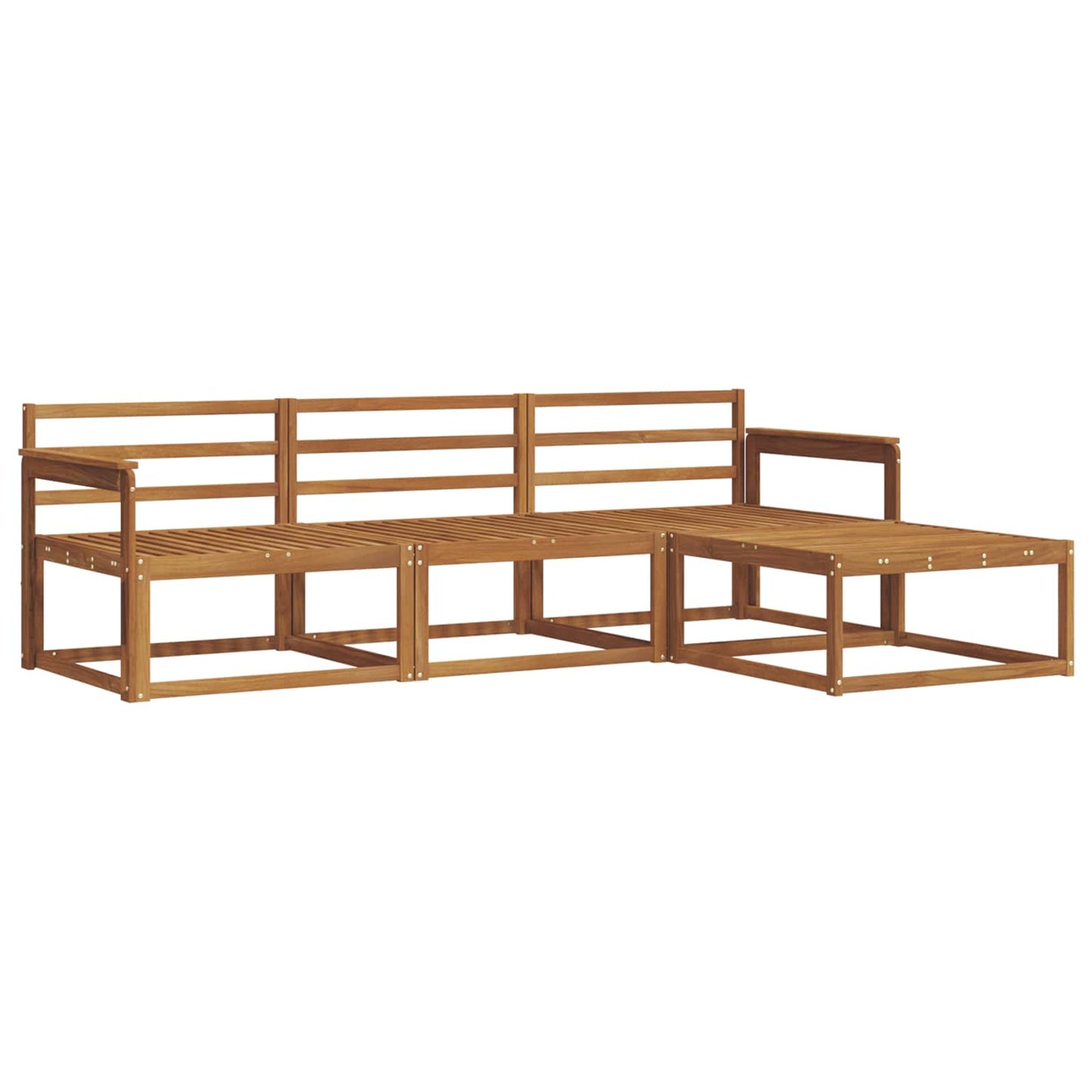 Outdoor Sofa Set 4 pcs Natural Solid Acacia Wood
