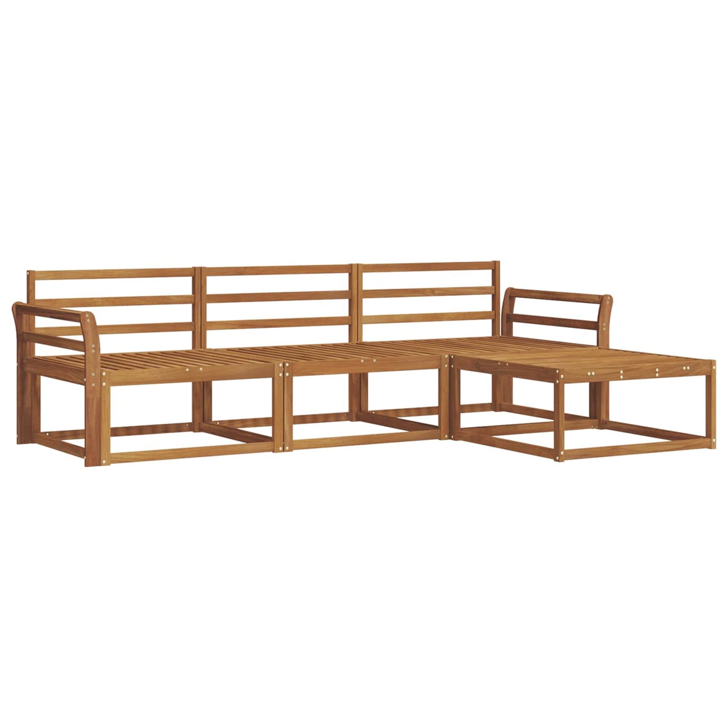 Outdoor Sofa Set 4 pcs Natural Solid Acacia Wood