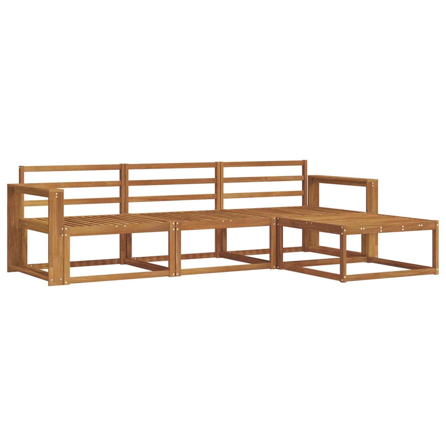 Outdoor Sofa Set 4 pcs Natural Solid Acacia Wood