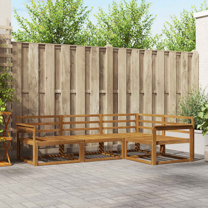 Outdoor Sofa Set 4 pcs Natural Solid Acacia Wood