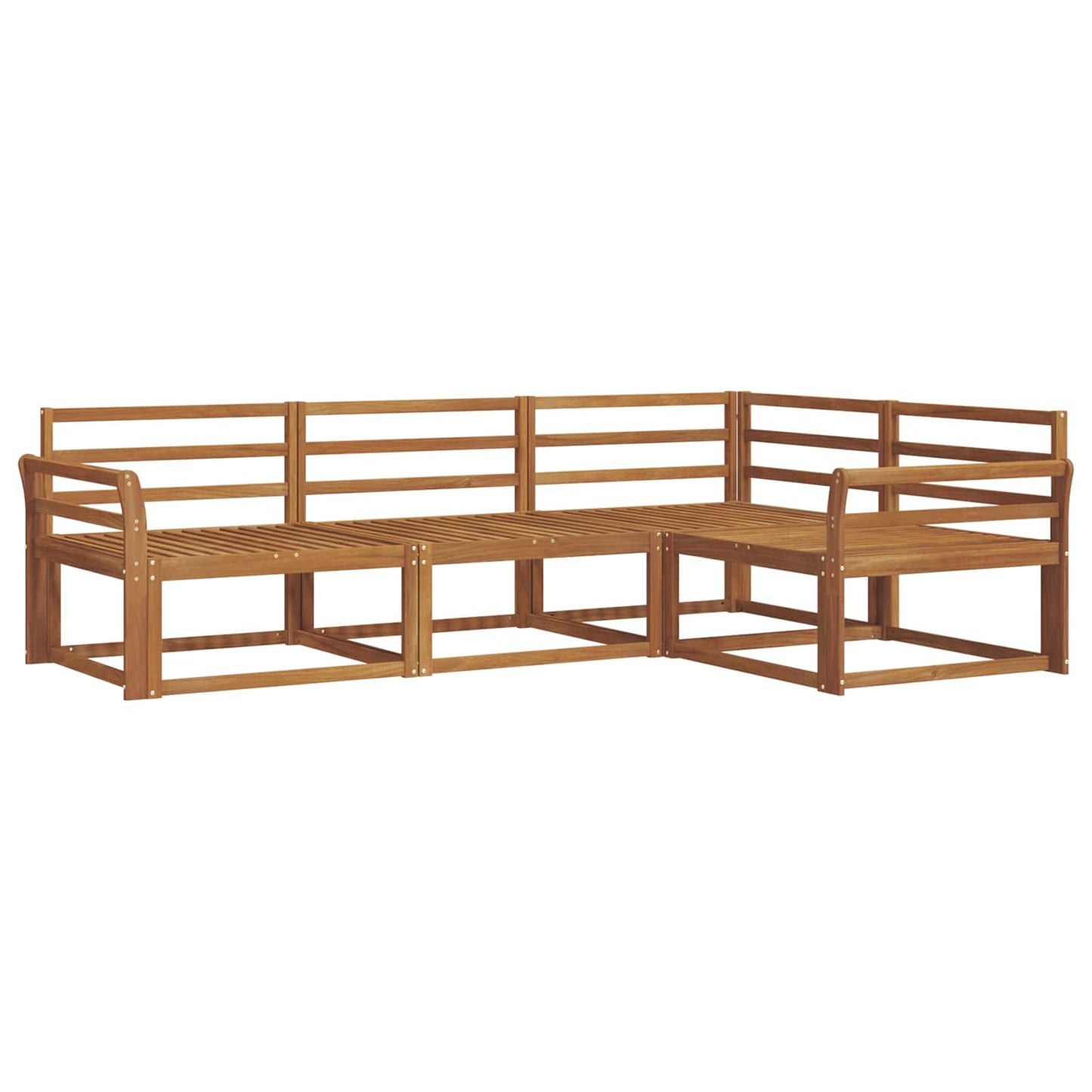 Outdoor Sofa Set 4 pcs Natural Solid Acacia Wood