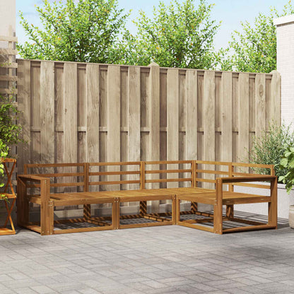 Outdoor Sofa Set 4 pcs Natural Solid Acacia Wood