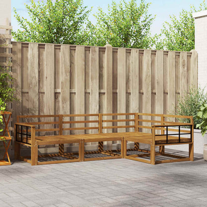 Outdoor Sofa Set 4 pcs Natural Solid Acacia Wood