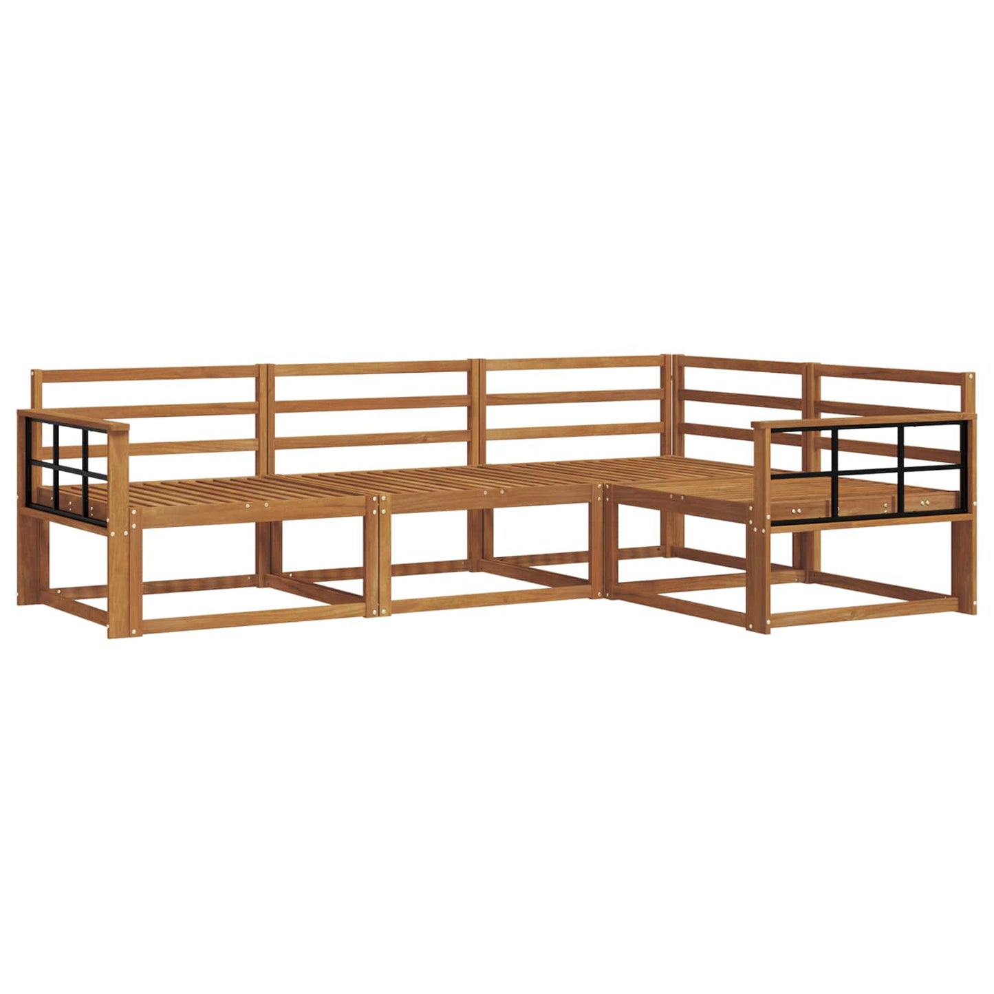 Outdoor Sofa Set 4 pcs Natural Solid Acacia Wood