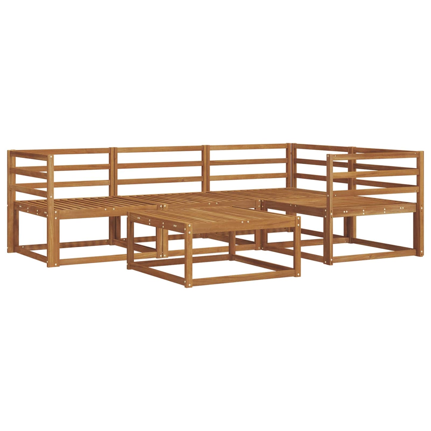 Outdoor Sofa Set 5 pcs Natural Solid Acacia Wood