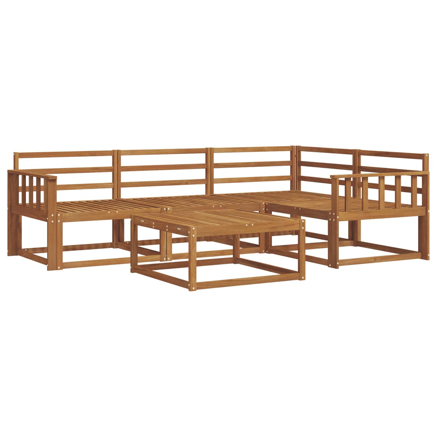 Outdoor Sofa Set 5 pcs Natural Solid Acacia Wood
