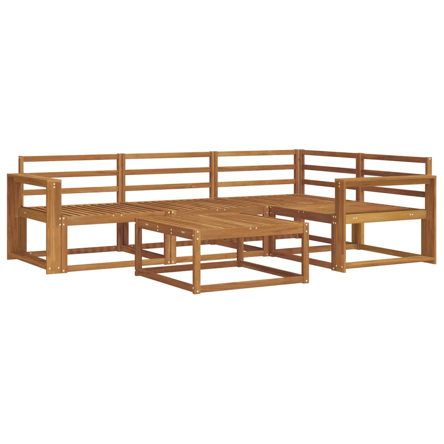 Outdoor Sofa Set 5 pcs Natural Solid Acacia Wood