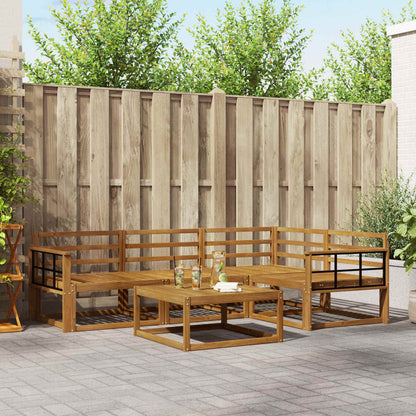 Outdoor Sofa Set 5 pcs Natural Solid Acacia Wood