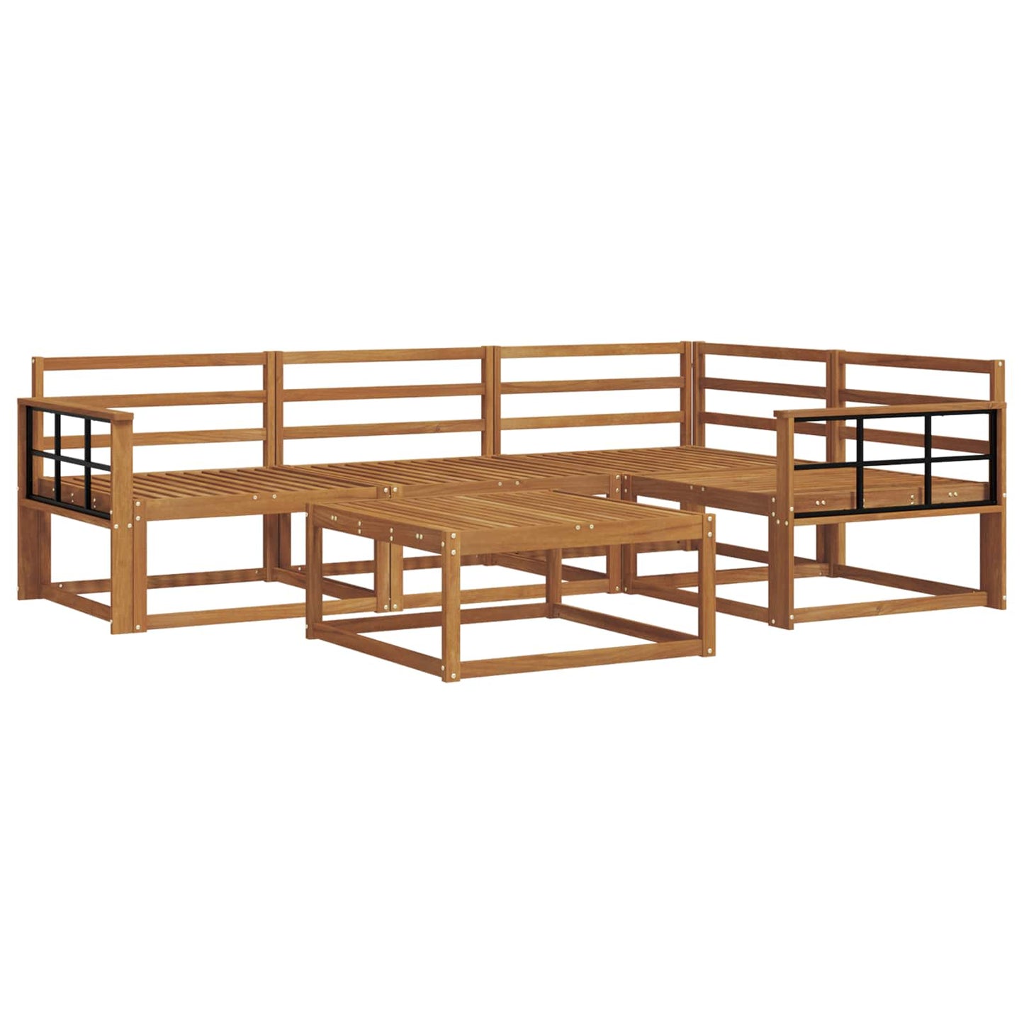 Outdoor Sofa Set 5 pcs Natural Solid Acacia Wood