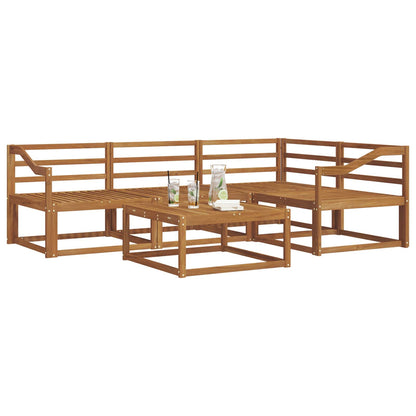 Outdoor Sofa Set 5 pcs Natural Solid Acacia Wood