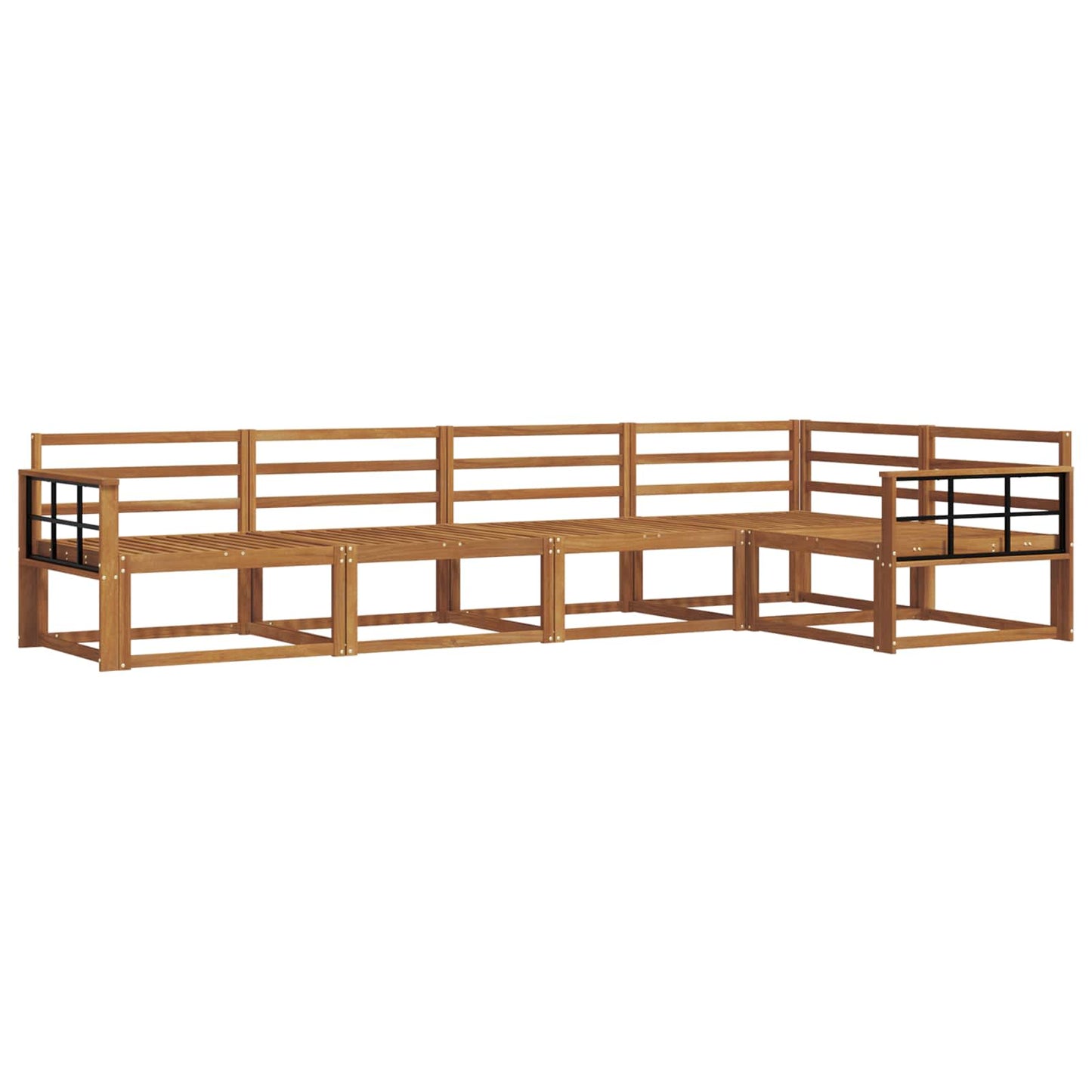 Outdoor Sofa Set 5 pcs Natural Solid Acacia Wood
