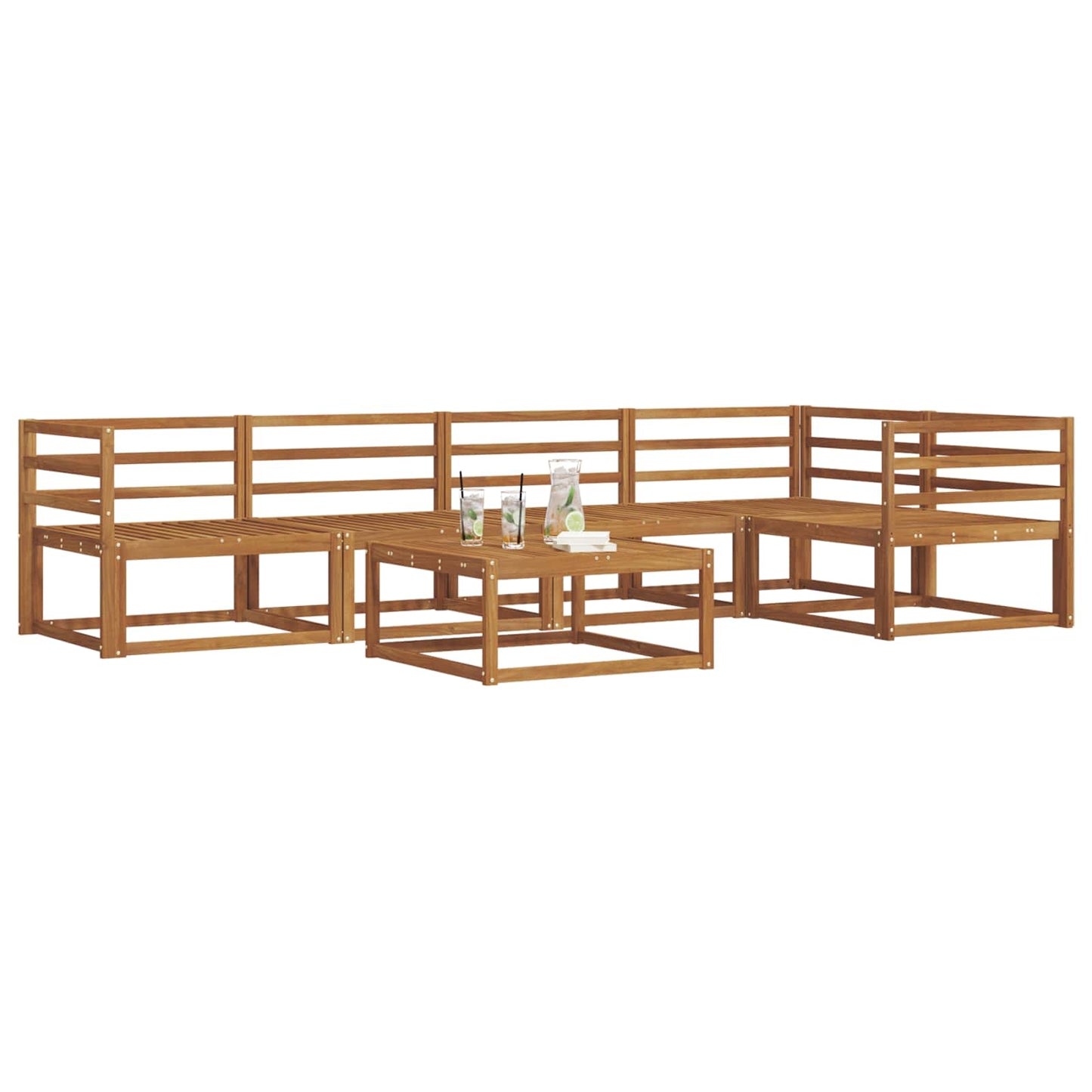 Outdoor Sofa Set 6 pcs Natural Solid Acacia Wood