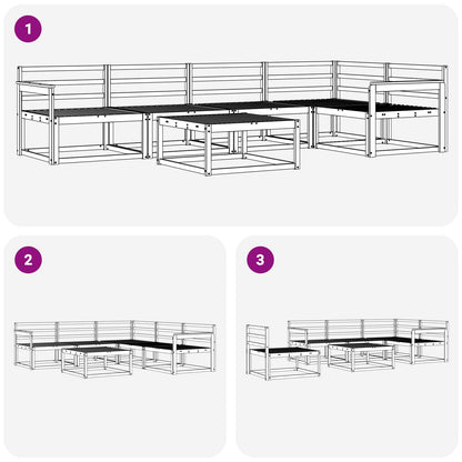 Outdoor Sofa Set 6 pcs Natural Solid Acacia Wood