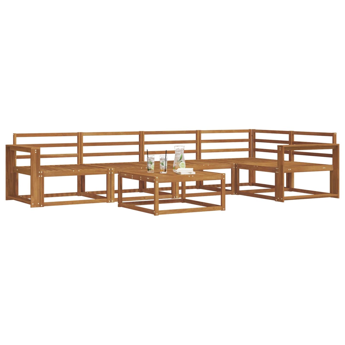 Outdoor Sofa Set 6 pcs Natural Solid Acacia Wood