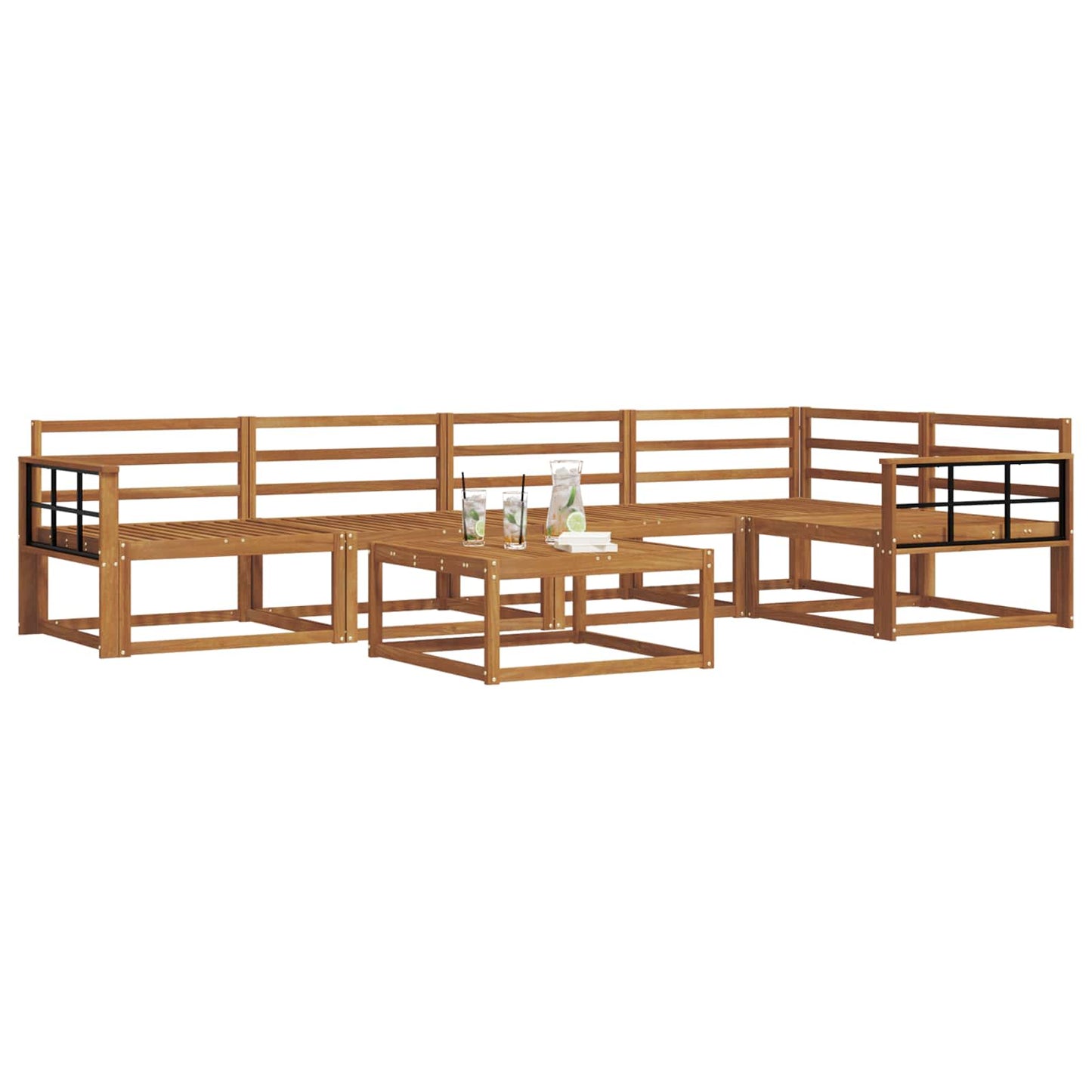 Outdoor Sofa Set 6 pcs Natural Solid Acacia Wood
