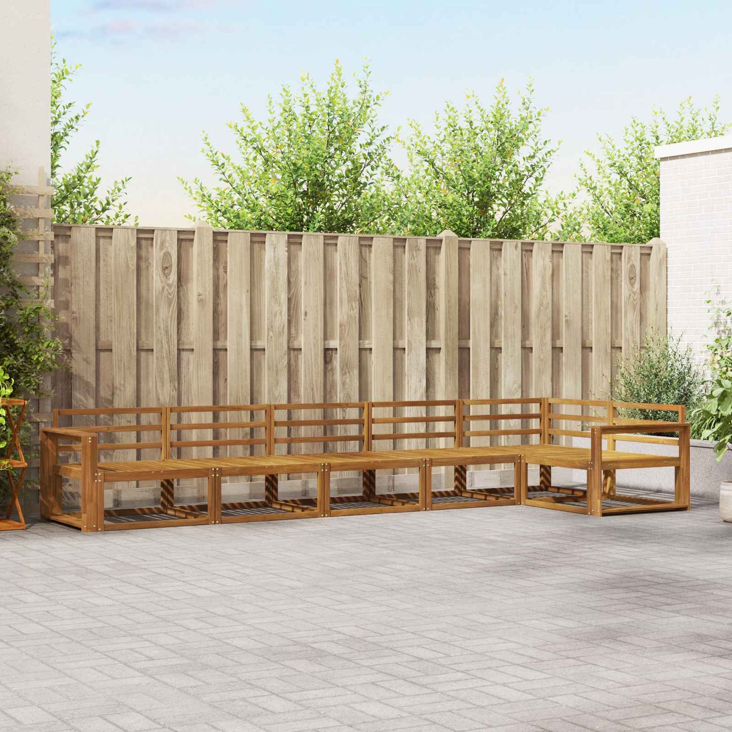 Outdoor Sofa Set 6 pcs Natural Solid Acacia Wood