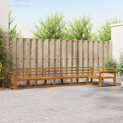 Outdoor Sofa Set 6 pcs Natural Solid Acacia Wood