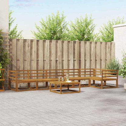 Outdoor Sofa Set 7 pcs Natural Solid Acacia Wood